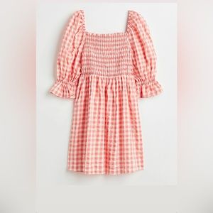 H&M new dress size Large color peach and white.
